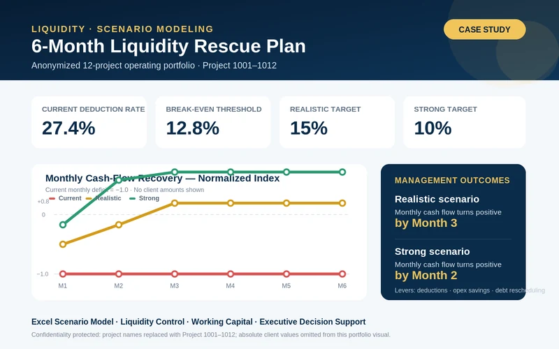 6-Month Liquidity Rescue and Scenario Planning Case Study